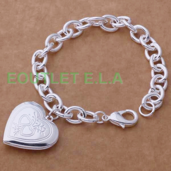 HEART LOCKET SILVER BRACELET-20cm